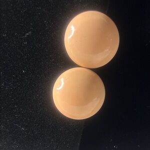 Vintage  Elegant Peach Button Clipon Set